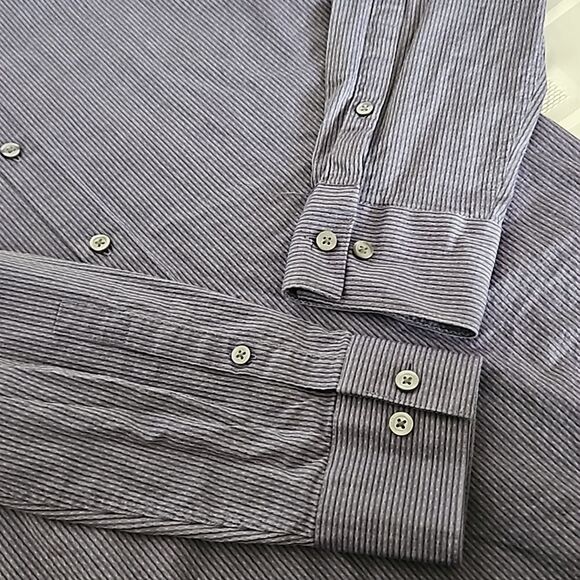 DKNY Men's Slim Fit Long Sleeves Button-Down Cotton Shirt Lavender 15- 32/33 - Picture 15 of 16